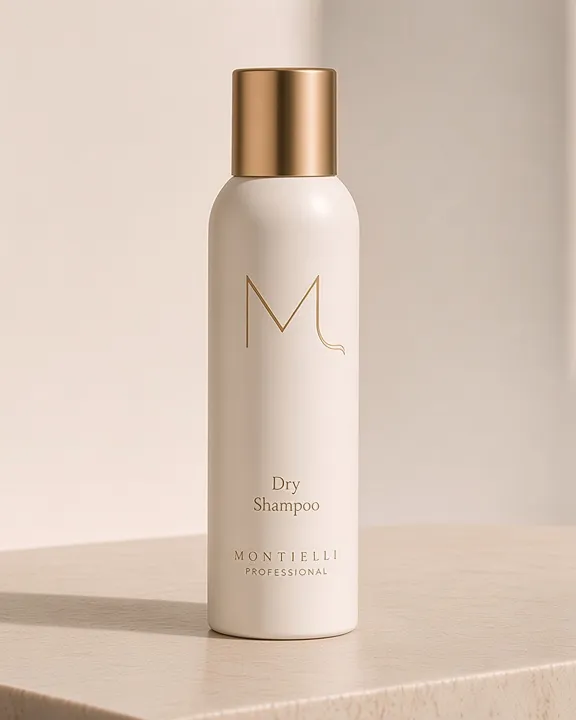 Champú en Seco Montielli con el monograma M dorado